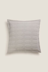 Textura Capa de almofada acolchoada geom&eacute;trica cinzento