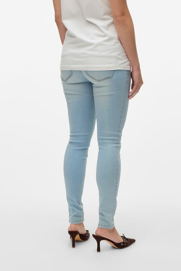 Mamalicious Calça jeans longa maternity azul