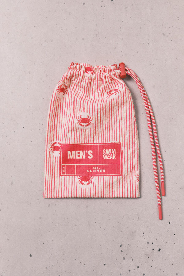 Women'secret Ba&ntilde;ador hombre estampado rayas y cangrejos coral