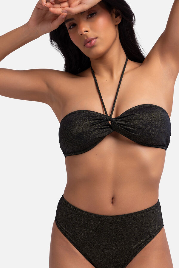 Dorina Top de bikini bandeau lúrex negro negro