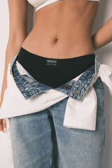 HI&BYE Cueca cl&aacute;ssica sem costura preto preto