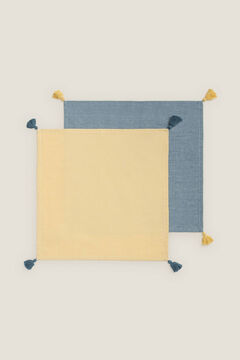 Womensecret Set 2 servilletas borlas algodón 45x45cm. amarillo