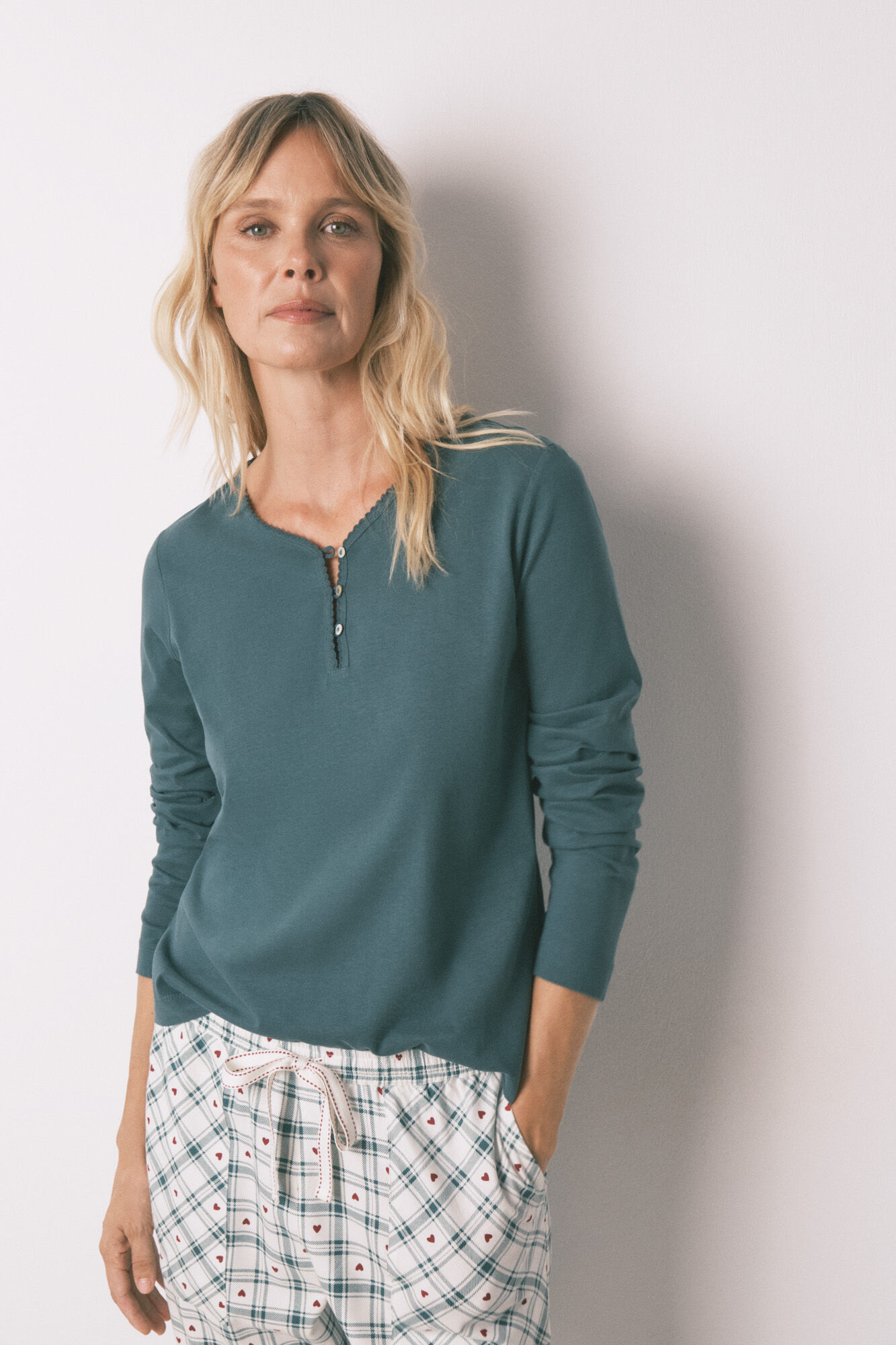 Women'secret Camiseta manga larga 100% algod&oacute;n verde