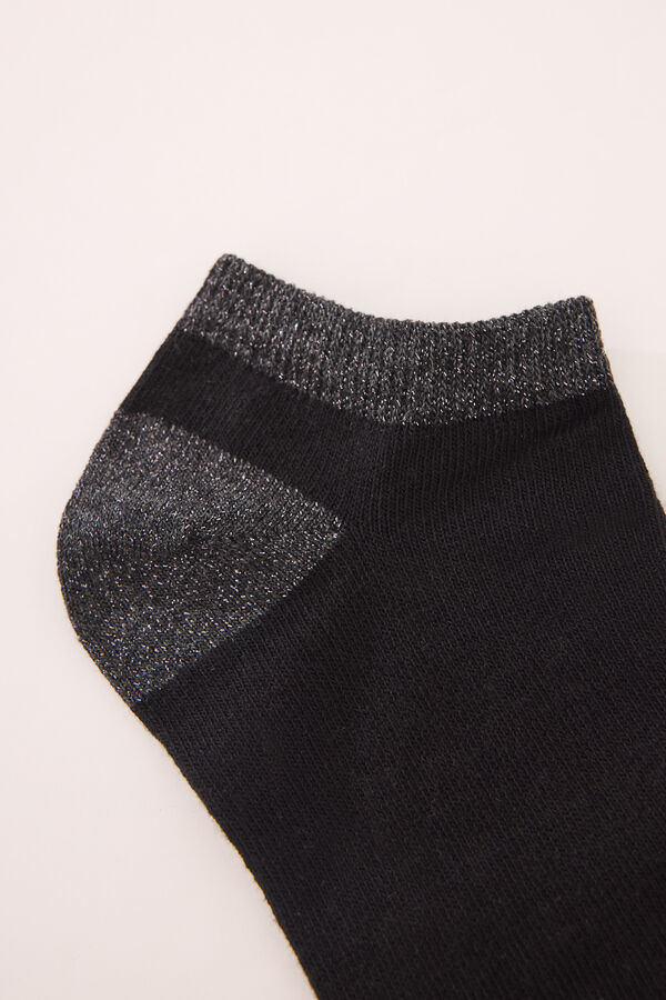 Women'secret Meias curtas pretas de lurex preto