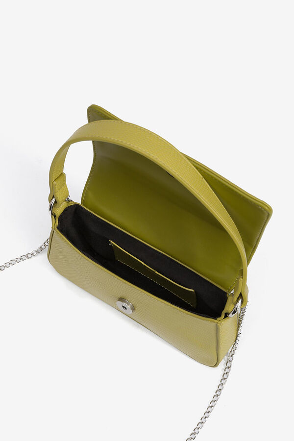 Vilanova Bolso de Mano Efecto Cocodrilo amarillo