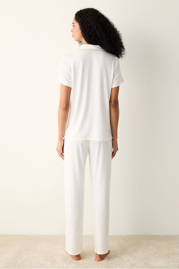Penti Conjunto de pijama camisero largo blanco