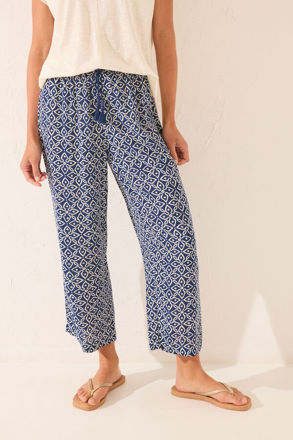 Women'secret Pantalón Capri estampado sello estampado