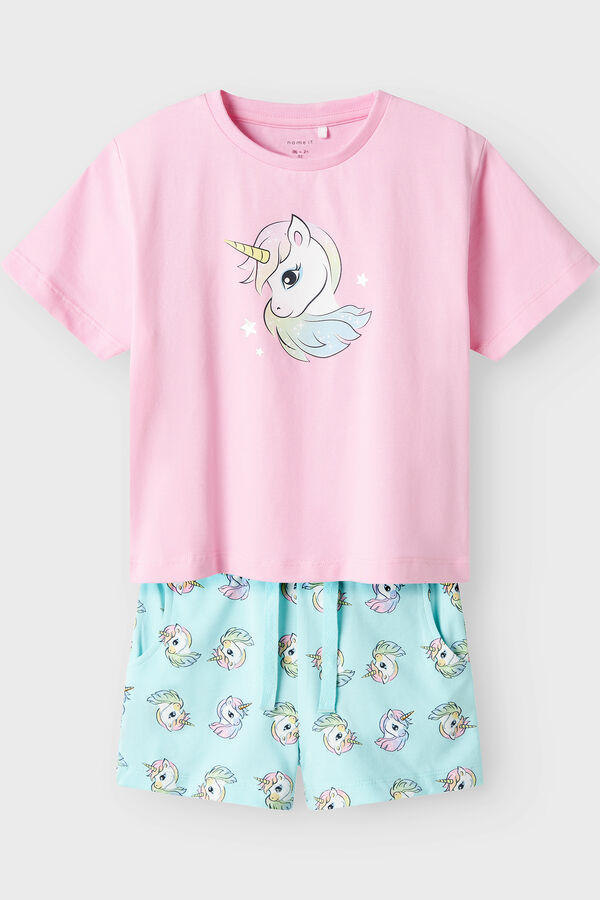 Name it Set ni&ntilde;a con print fantas&iacute;a turquesa