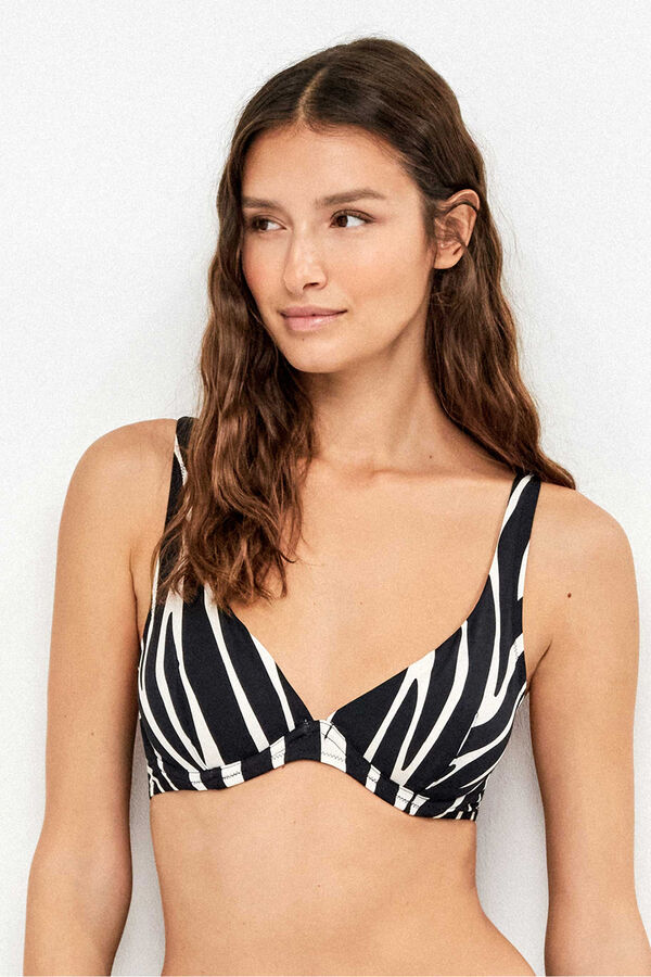 Gisela Top bikini capacidad sin foam animal print blanco