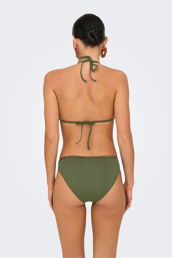 Only Calcinha de biqu&iacute;ni lurex verde cl&aacute;ssica verde
