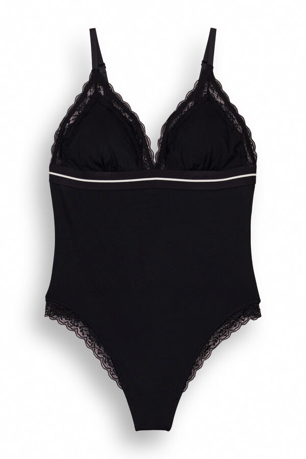 Women'secret Body triangular em microfibra preto preto
