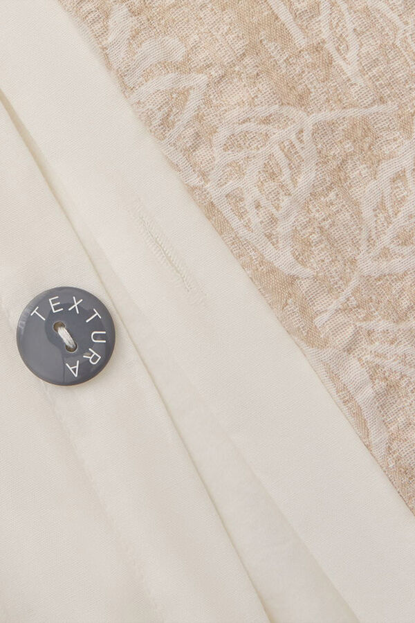 Textura Capa de edredão com estrutura floral bege