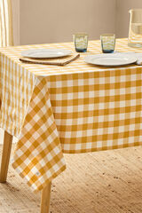 Textura Mantel algod&oacute;n cuadros vichy amarillo