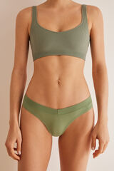 Women'secret Tanga franzida verde verde
