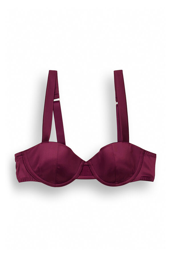 Women'secret Sujetador balconette BEAUTIFUL relleno y aro granate burdeos