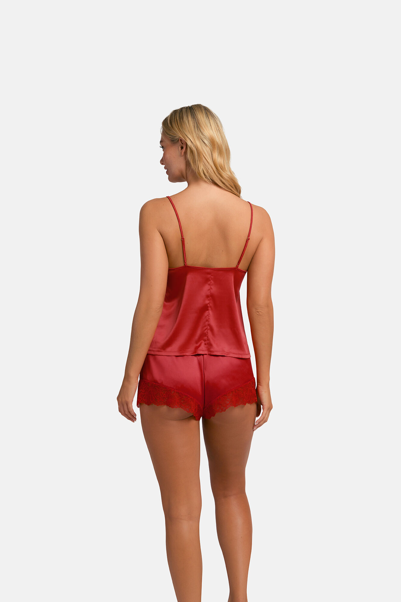 Dorina Top de cetim com renda