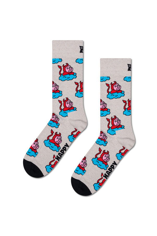 Happy Socks Calcet&iacute;n de cerdo malo  gris