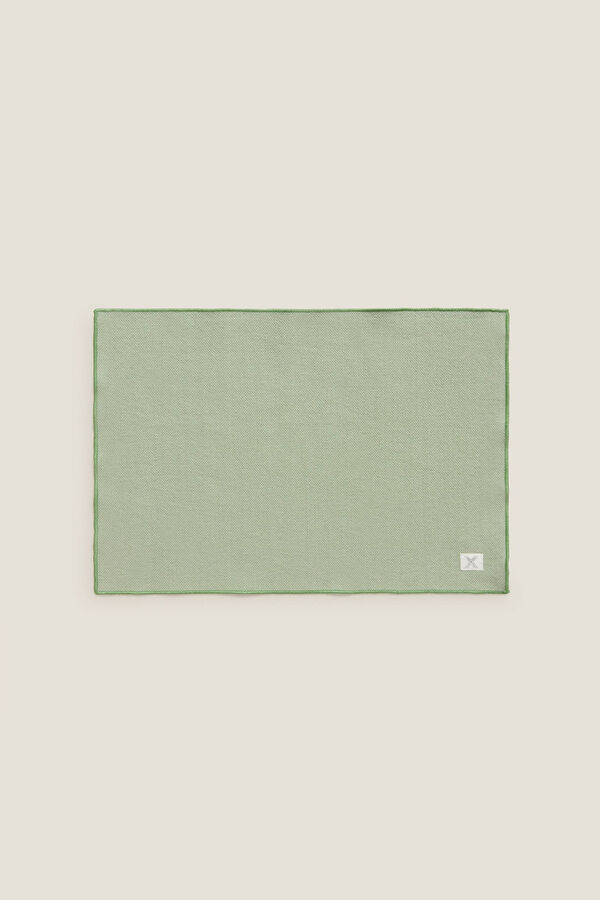 Textura Set 2 individuales algod&oacute;n 35x45cm verde