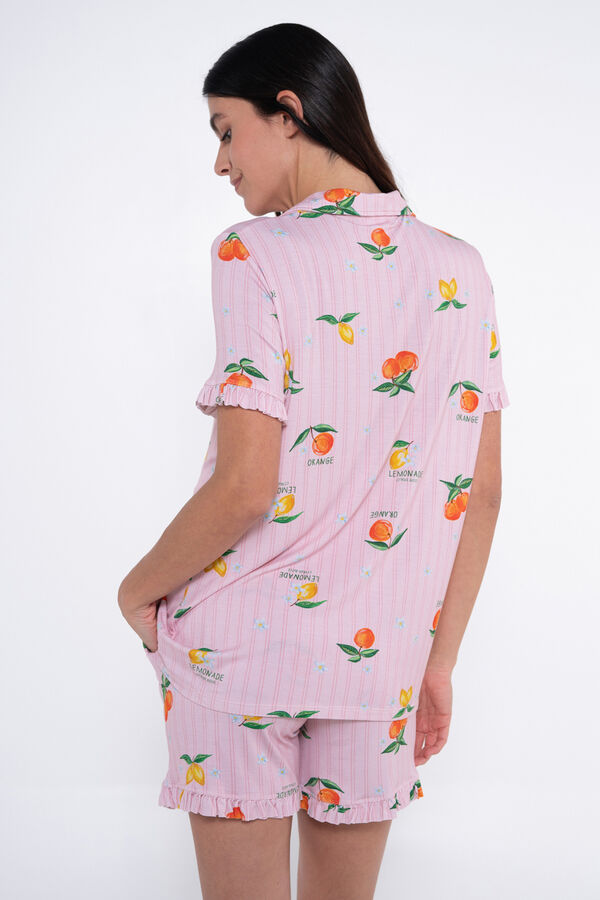 Ohma! Conjunto de pijama estampado de frutas para pré-mamã castanho