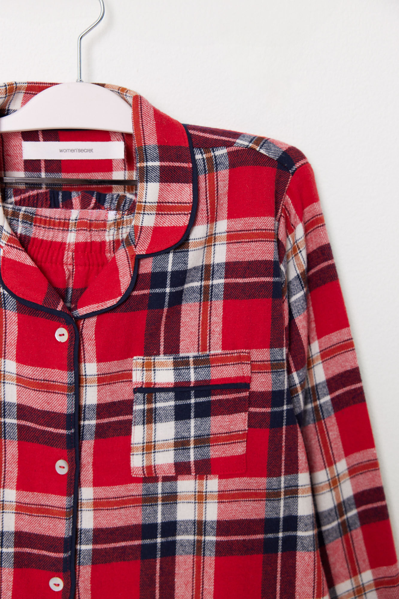 Women'secret Pijama infantil camisa xadrez vermelha 100% algod&atilde;o