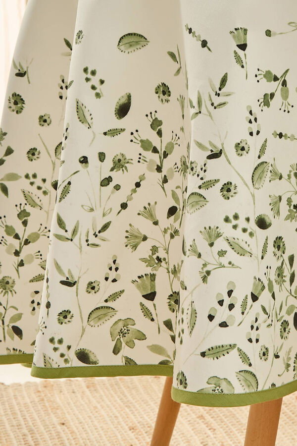 Textura Mantel antimanchas redondo hojas kaki