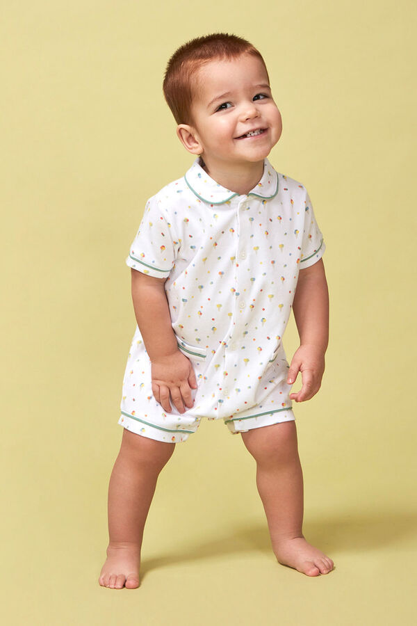 Gocco Pijama branco com estampado de sorvete branco