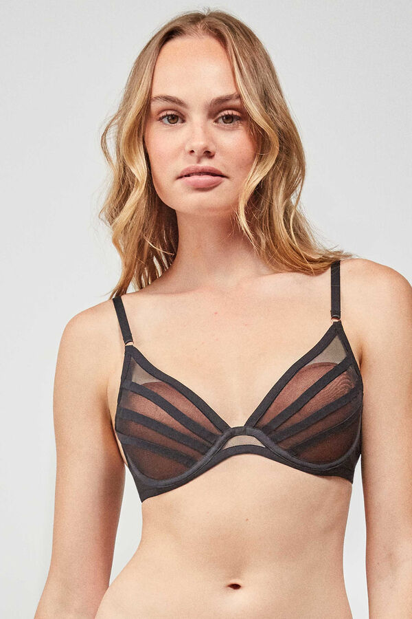 Gisela Sujetador bralette estampado flores negro