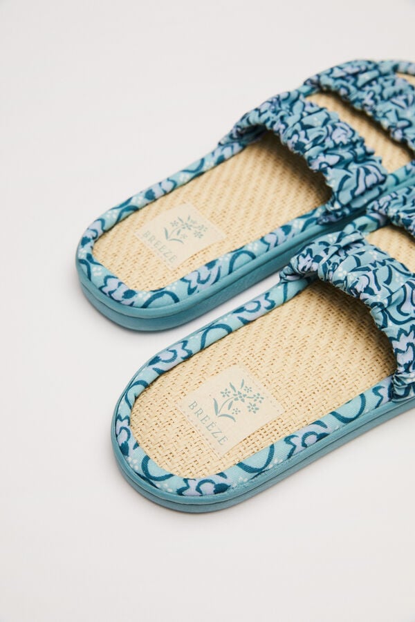 Women'secret Chinelos tiras franzidos verde