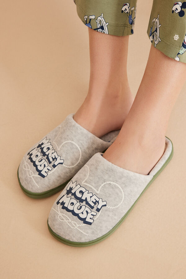 Women'secret Chinelos de quarto casa Mickey Mouse cinzento