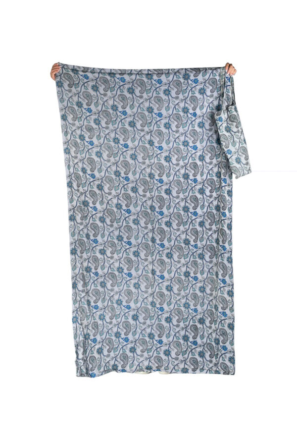 Kbas Pareo de toalha de algod&atilde;o com mala de flores azul