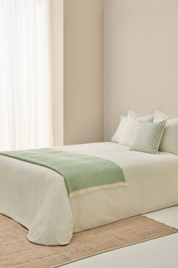 Textura Capa de edredom riscas Seersucker estampado