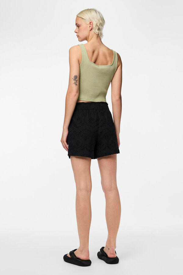 Pieces Calças curtas preto