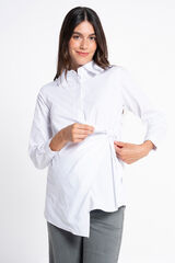 Ohma! Camisa formal premam&aacute; con nudo blanco