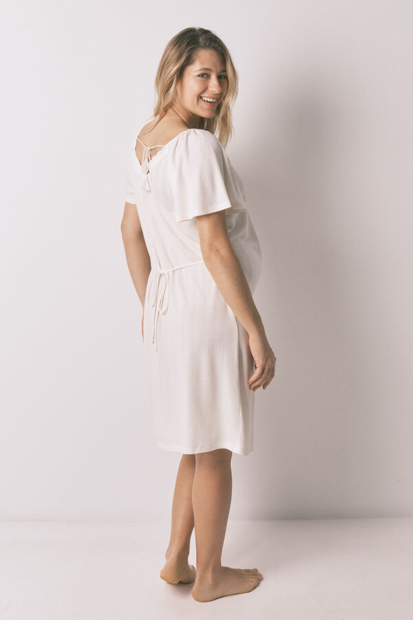 Women'secret Camis&oacute;n "maternity" blanco pointelle volante marfil