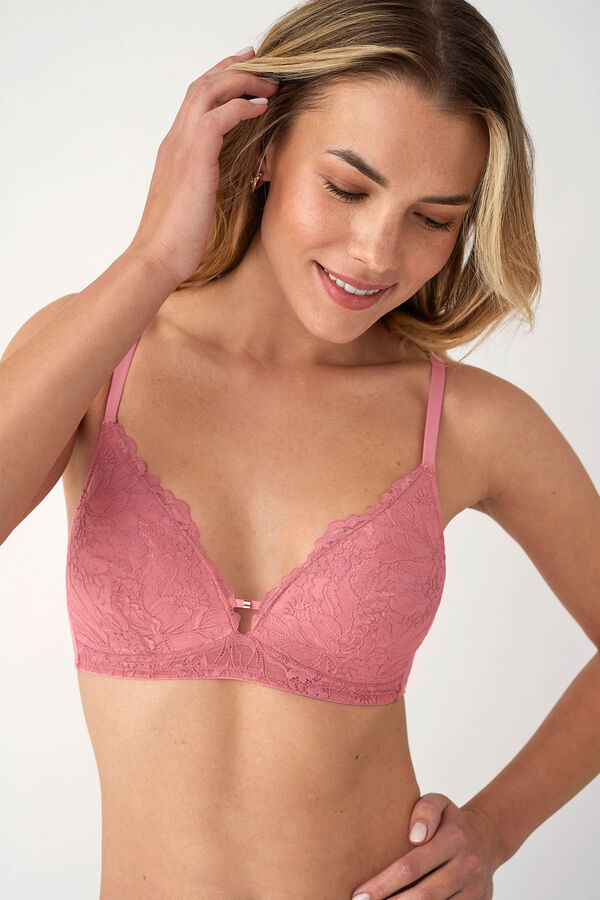 Promise com enchimento triangular sem aro rosa