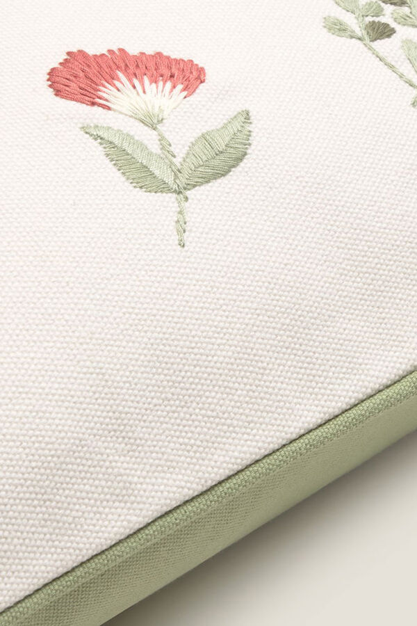 Textura Capa travesseiro algod&atilde;o flores estampado