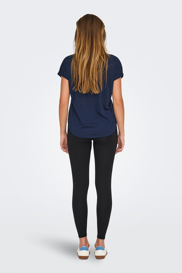 Camiseta De Mujer Con Cuello En V Y Manga Gigot - Tejido Suave, Ideal Para Verano - Color Gris, Talla S
