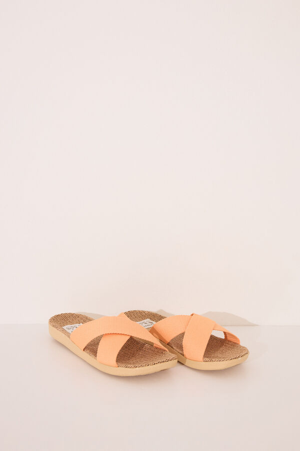 Women'secret Sandalias rafia tiras cruzadas nude