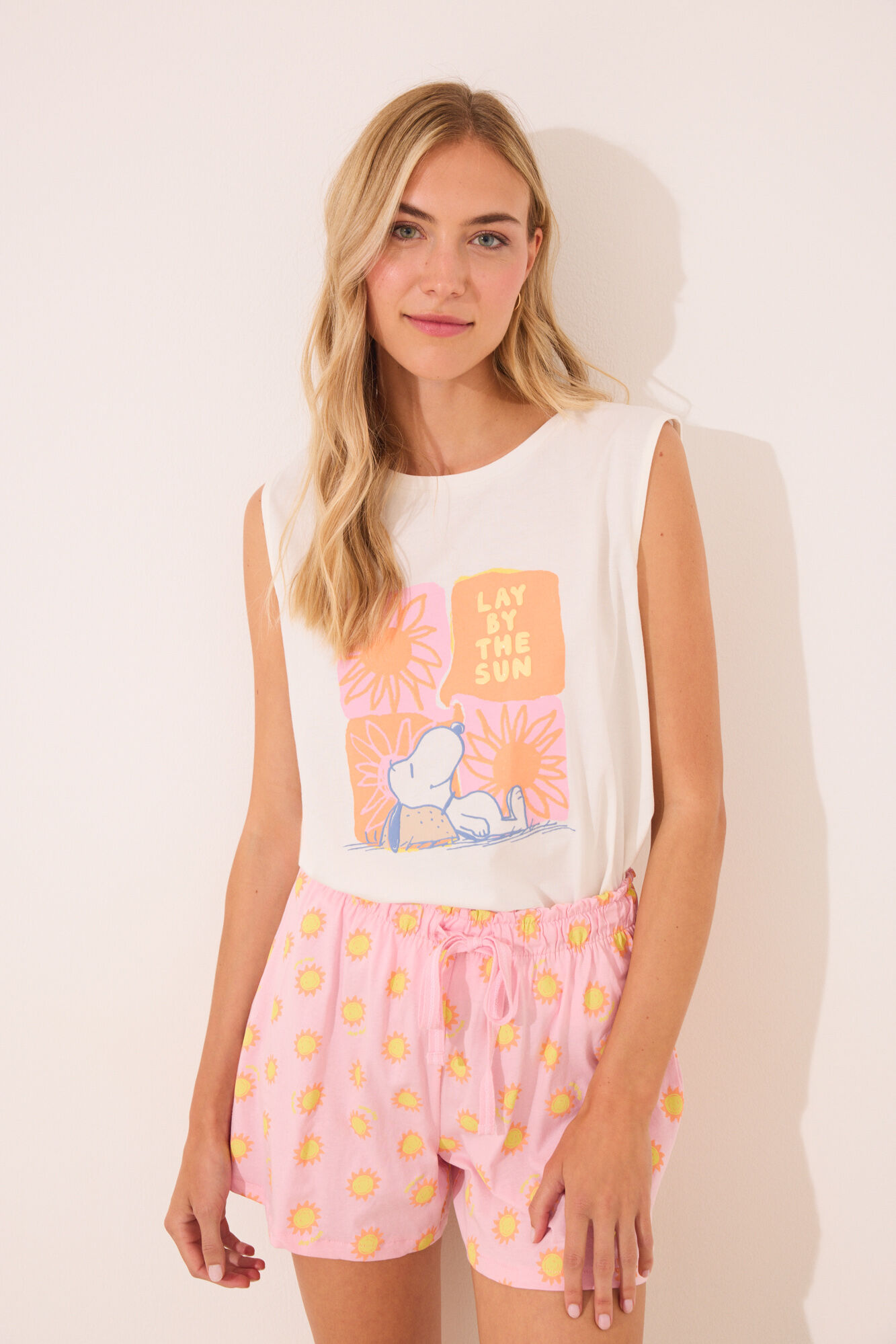 Women'secret Pijama curto com sola Snoopy 