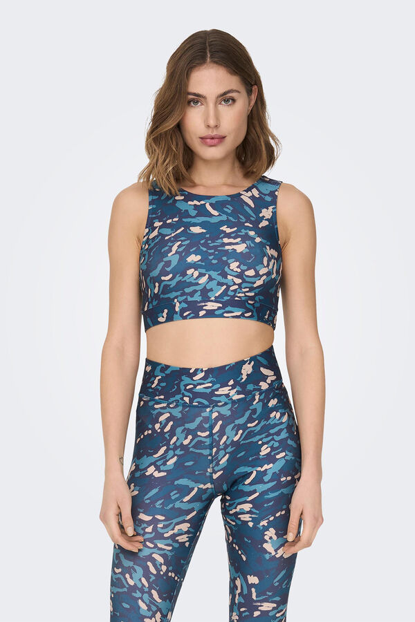 Only Play Soutien desportivo estampado azul