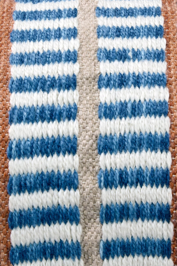 Textura Capa coxim fio tingido azul