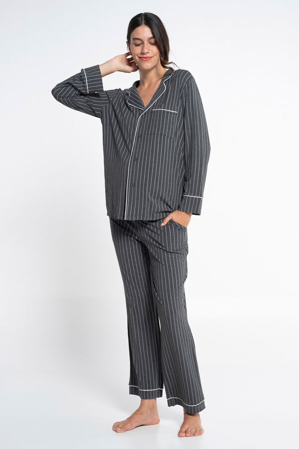 Ohma! Pack pijama premam&aacute; de rayas gris