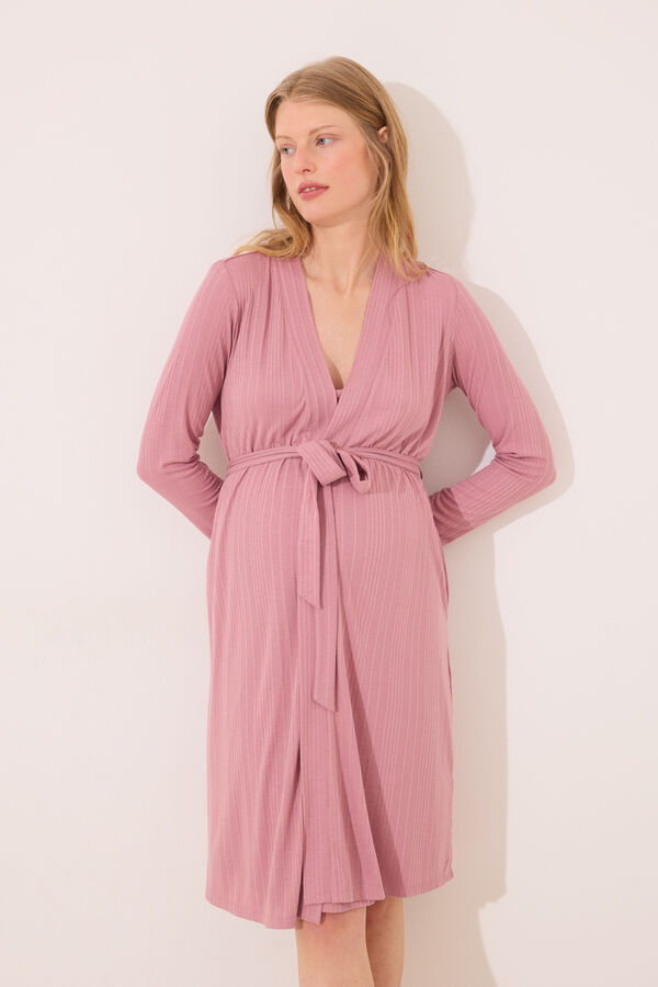 Women'secret Robe midi pointelle "maternity" rosa rosa