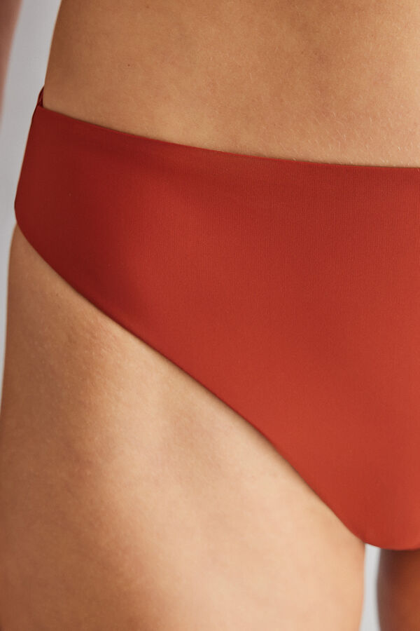 Women'secret Cueca biquíni alta laranja vermelho