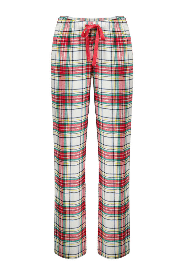 Women'secret Pantal&oacute;n pijama cuadros 100% algod&oacute;n rojo estampado