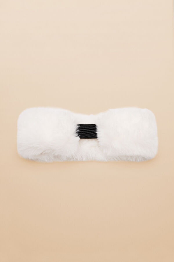 Women'secret Turbante de pelo sint&eacute;tico branco