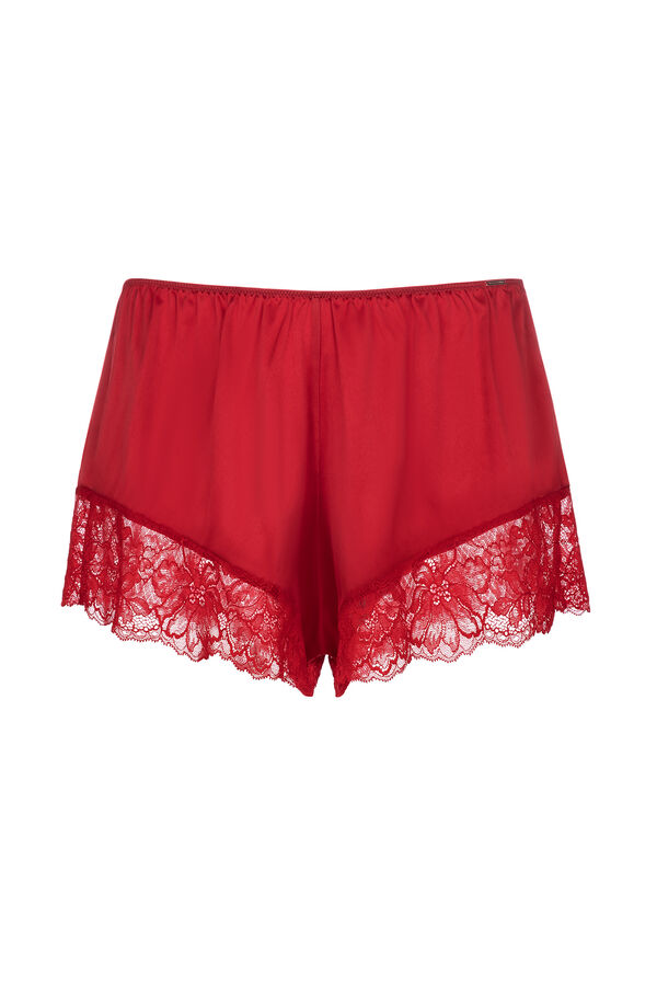 Dorina Shorts de cetim vermelho