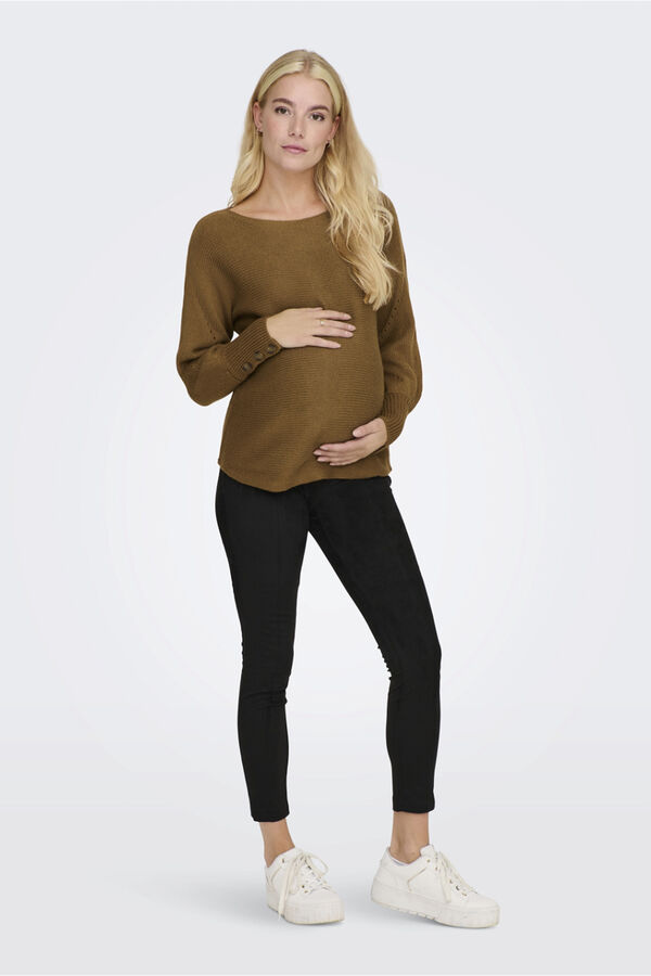 Only Maternity malha de pr&eacute;-mam&atilde; com mangas bufantes cru