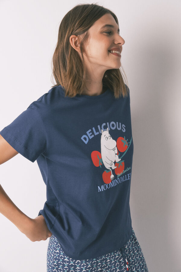 Women'secret Pijama Capri Moomin 100% algodão azul  azul