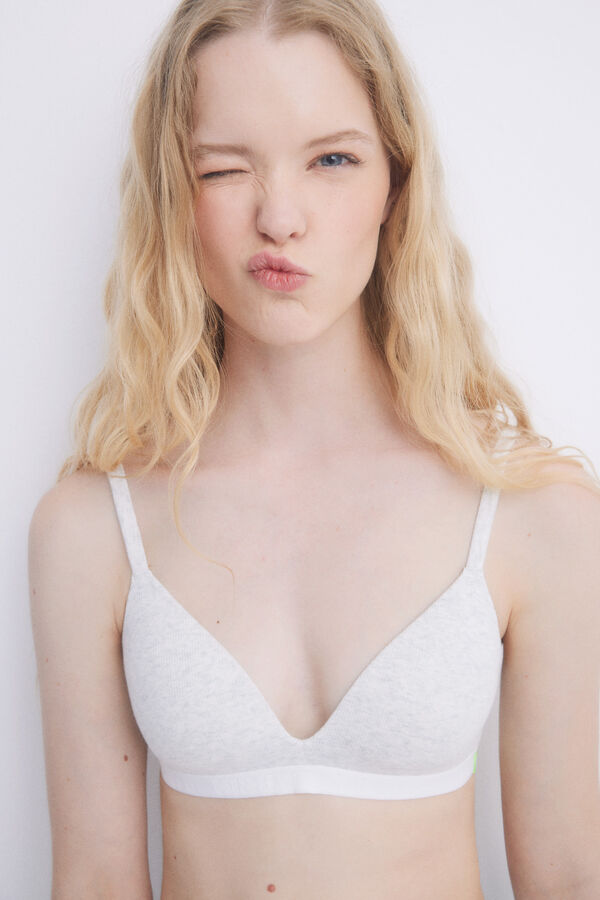 HI&BYE Soutien triangular gris ta&ccedil;as fixas cinzento